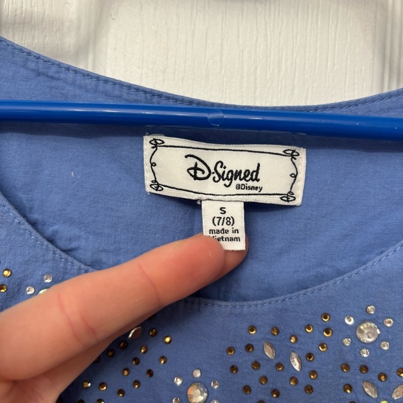 Blue Paisley Ruffle Dress | Disney Signed Kids S - Picture 6 of 11